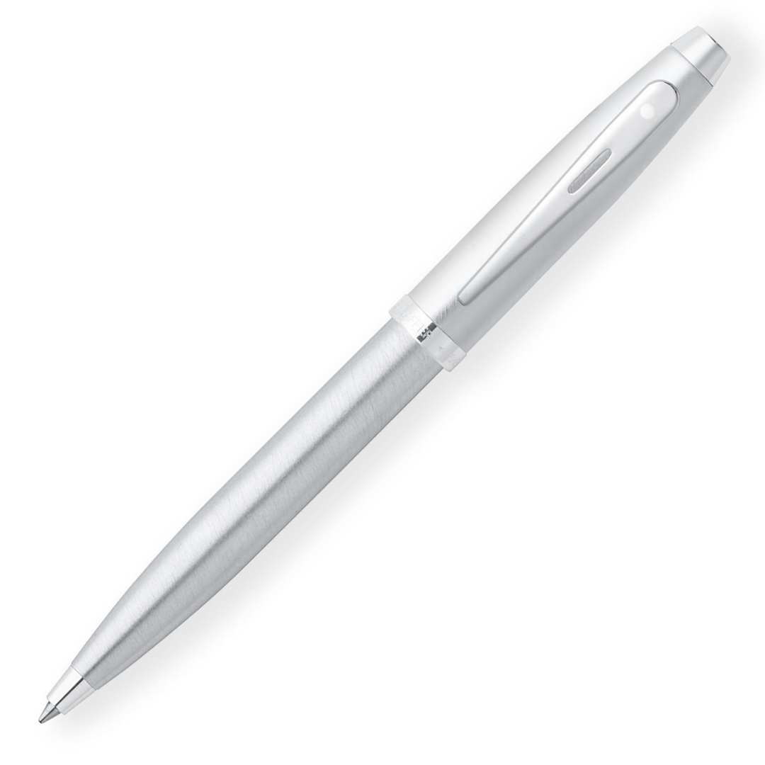 Sheaffer 100 Ballpoint Pen - Brushed Steel Chrome Trim - KSGILLS.com | The Writing Instruments Expert