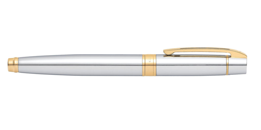 Sheaffer 300 Rollerball Pen - Chrome Gold Trim (Glossy Shinny) - KSGILLS.com | The Writing Instruments Expert