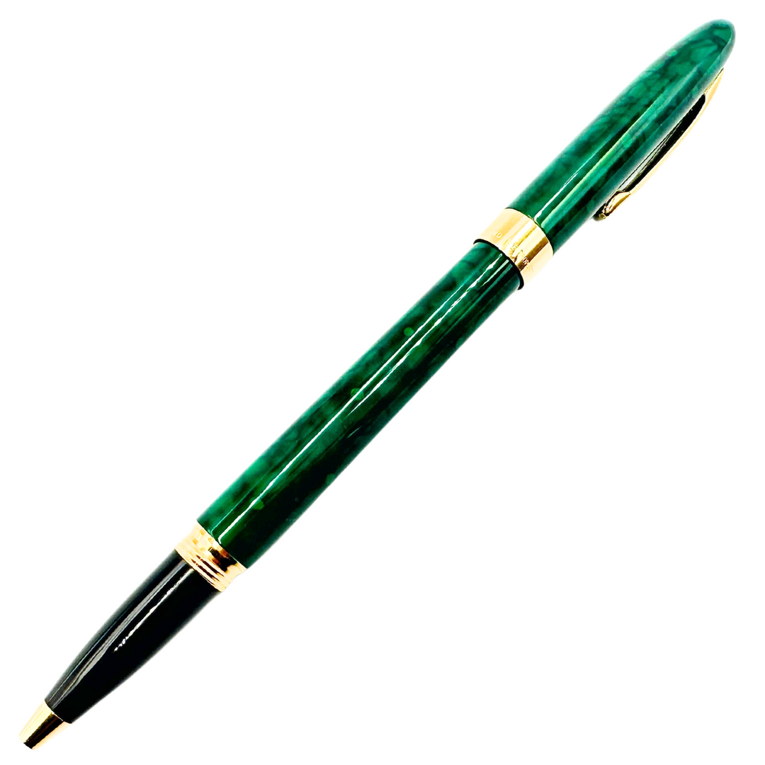 Sheaffer Crest Rollerball Pen - Nova Green Lacque Gold Trim (USA Classic Edition) - KSGILLS.com | The Writing Instruments Expert