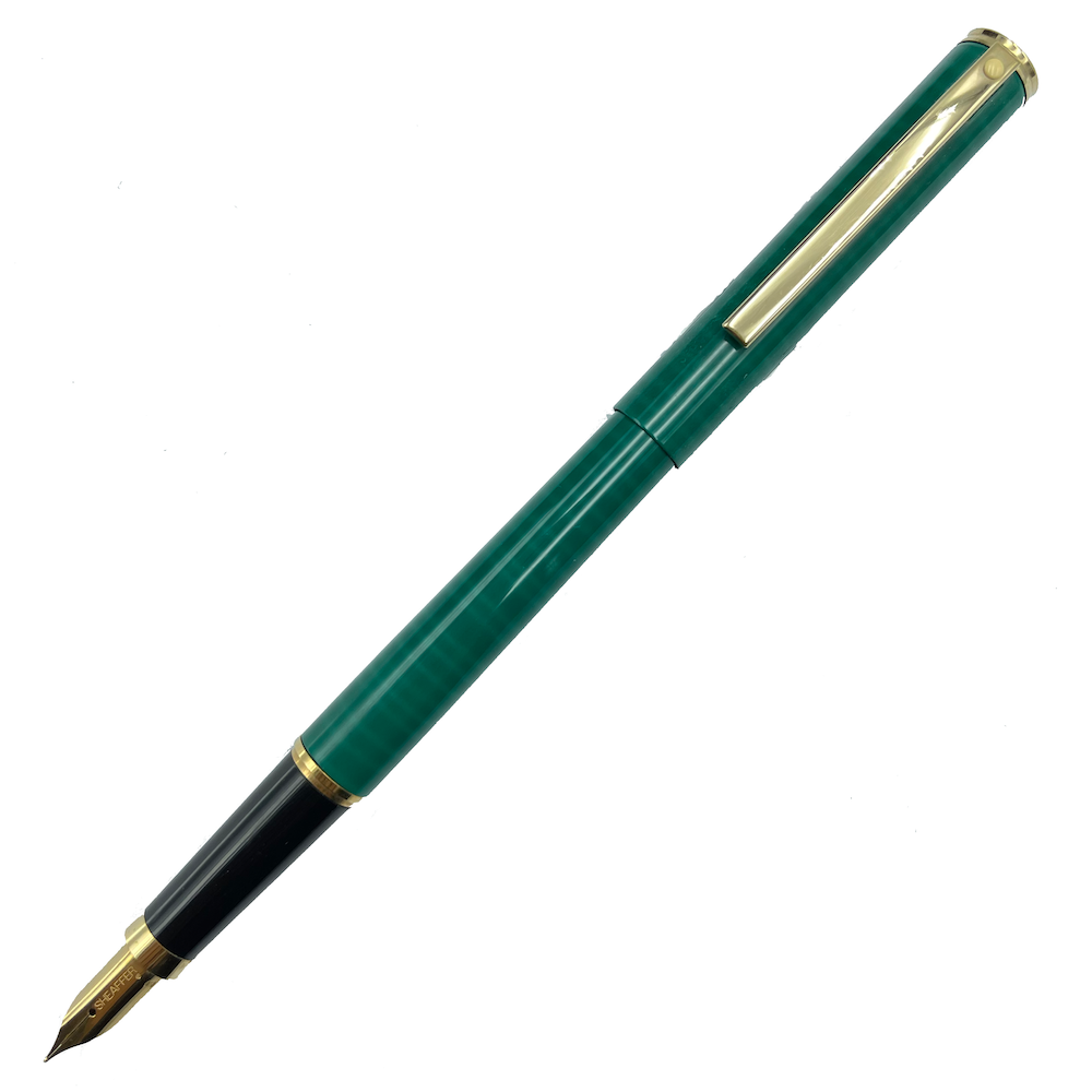 Sheaffer Fashion Fountain Pen - Green Striated Marble Gold Trim (USA Classic Edition) - KSGILLS.com | The Writing Instruments Expert