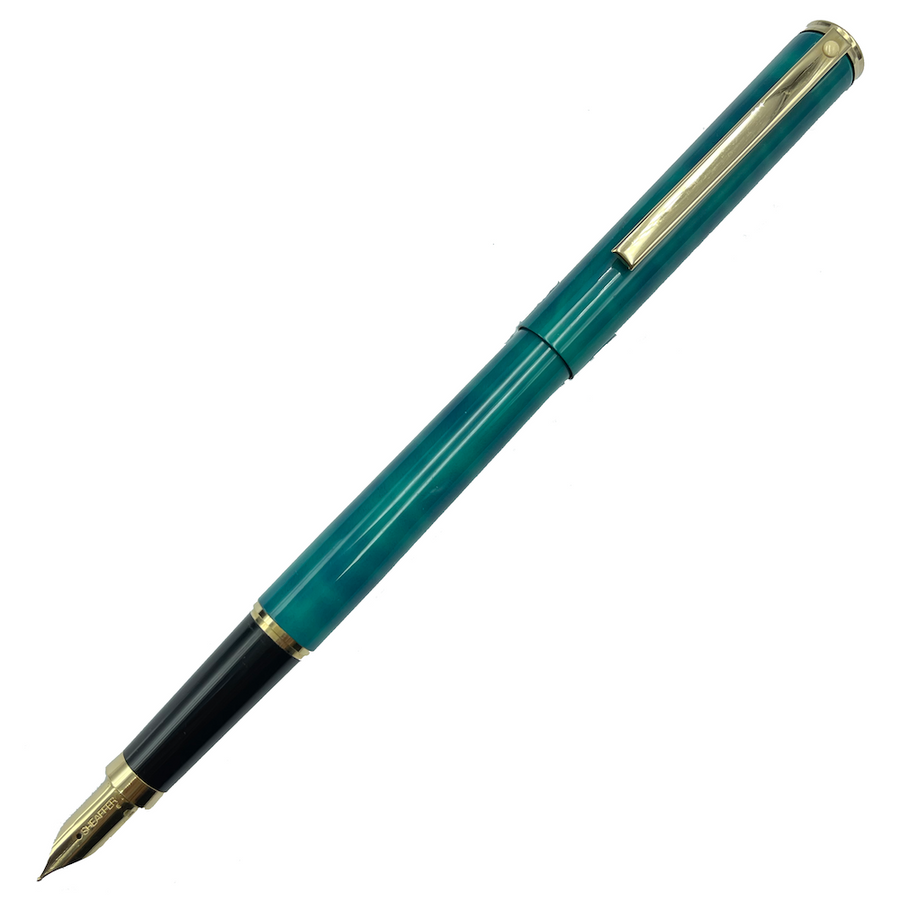 Sheaffer Fashion Fountain Pen - Teal Marble Gold Trim (USA Classic Edition) - KSGILLS.com | The Writing Instruments Expert