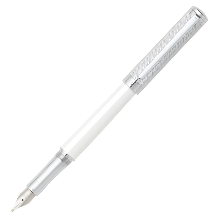 Sheaffer Intensity Fountain Pen - White Engraved Chrome Cap Chrome Trim - KSGILLS.com | The Writing Instruments Expert