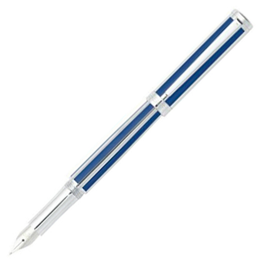 Sheaffer Intensity Fountain Pen - Ultramarine Blue Stripes Chrome Trim - KSGILLS.com | The Writing Instruments Expert