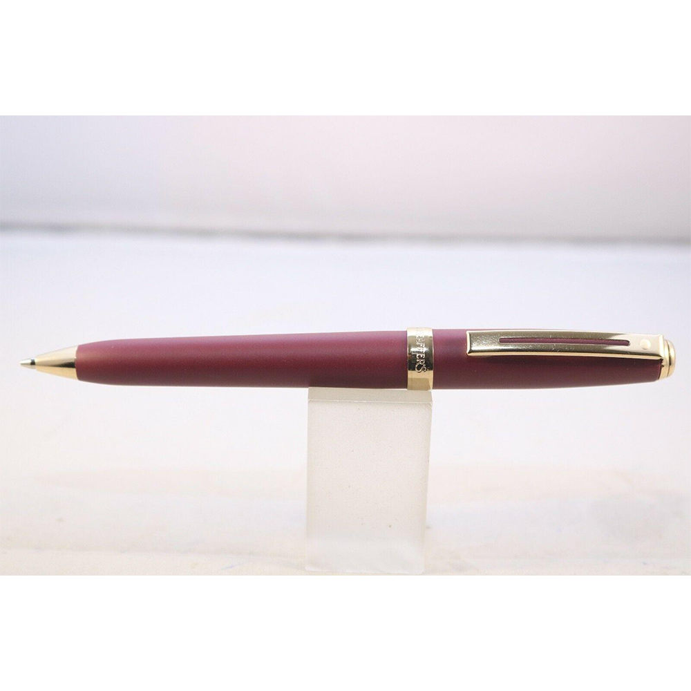 Sheaffer Prelude Ballpoint Pen - Matte Burgundy Gold Trim (USA Classic Edition) - KSGILLS.com | The Writing Instruments Expert
