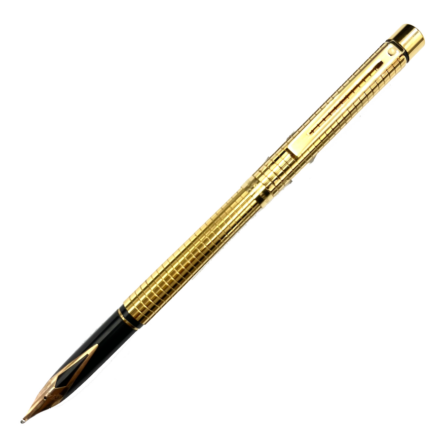 Sheaffer Targa Slimline Fountain Pen - Geometric Gold Trim 14K (USA Classic Edition) - KSGILLS.com | The Writing Instruments Expert