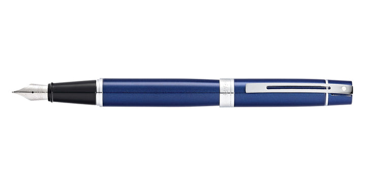 Sheaffer 300 Fountain Pen SET - Blue Chrome Trim Glossy Lacquer - KSGILLS.com | The Writing Instruments Expert