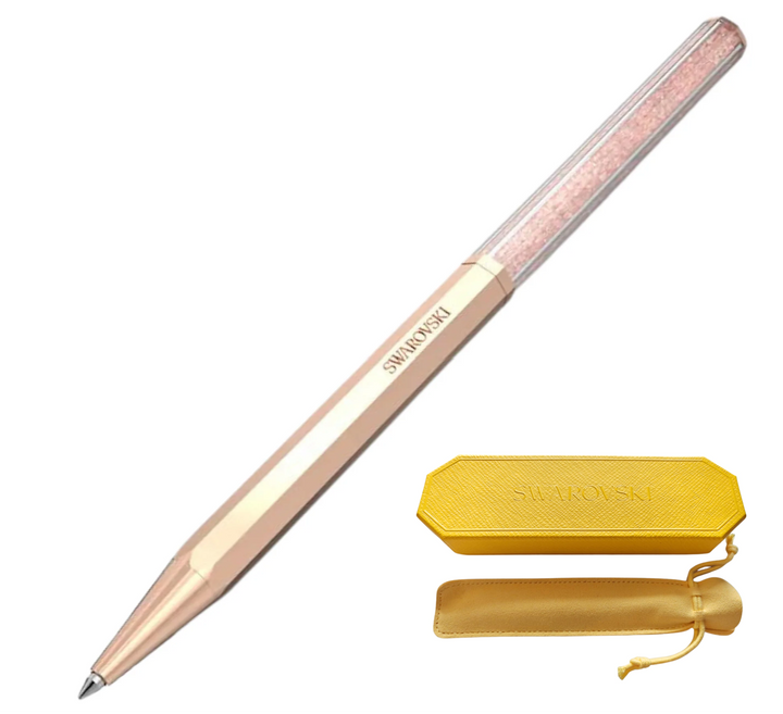 Swarovski Crystalline Octagon Ballpoint Pen - Rose Gold Trim (VROS/ROS) (with LASER Engraving) - KSGILLS.com | The Writing Instruments Expert