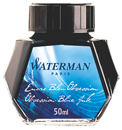 Waterman Ink Bottle 50ml - Obsession Blue - KSGILLS.com | The Writing Instruments Expert