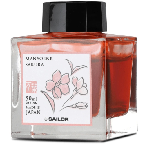 Sailor Ink Bottle 50ml Manyo Fountain Pen - Sakura - KSGILLS.com | The Writing Instruments Expert
