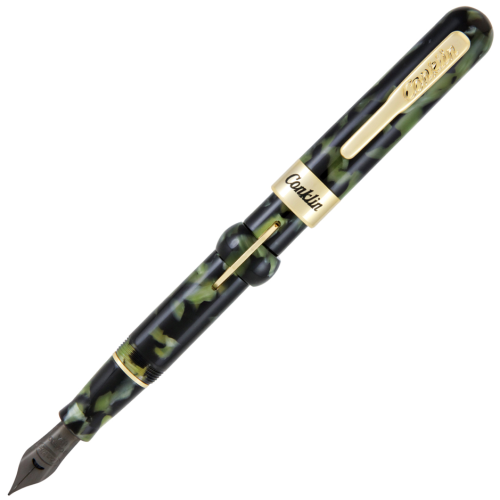 Conklin Mark Twain Crescent Filler Fountain Pen - Green w/ Gold Trim - KSGILLS.com | The Writing Instruments Expert