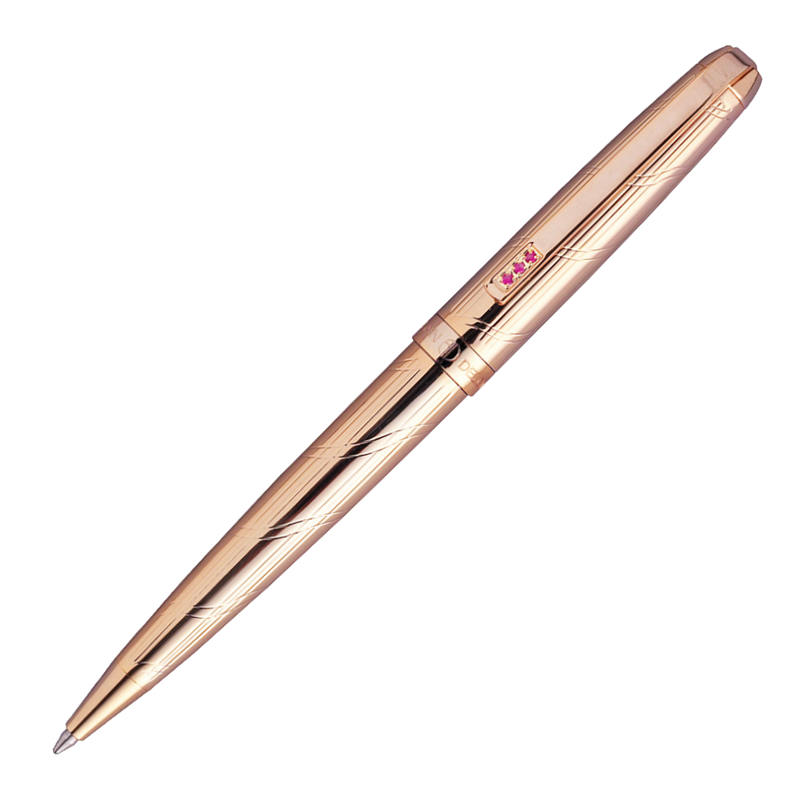Alain Delon Monarch Rose Gold Plate Ballpoint Pen - KSGILLS.com | The Writing Instruments Expert