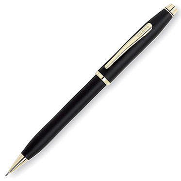 Cross Century II Mechanical Pencil -  Matte Black Gold Trim (0.7mm) - KSGILLS.com | The Writing Instruments Expert