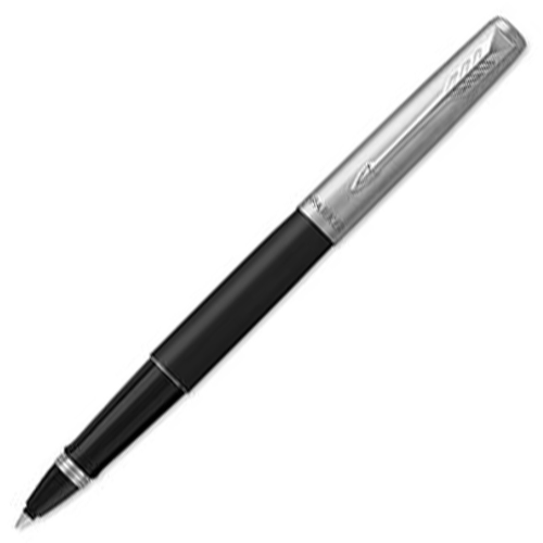 Parker Jotter Classic Rollerball Pen - Black Chrome Trim Bond Street - Refill Black Medium (M) - KSGILLS.com | The Writing Instruments Expert