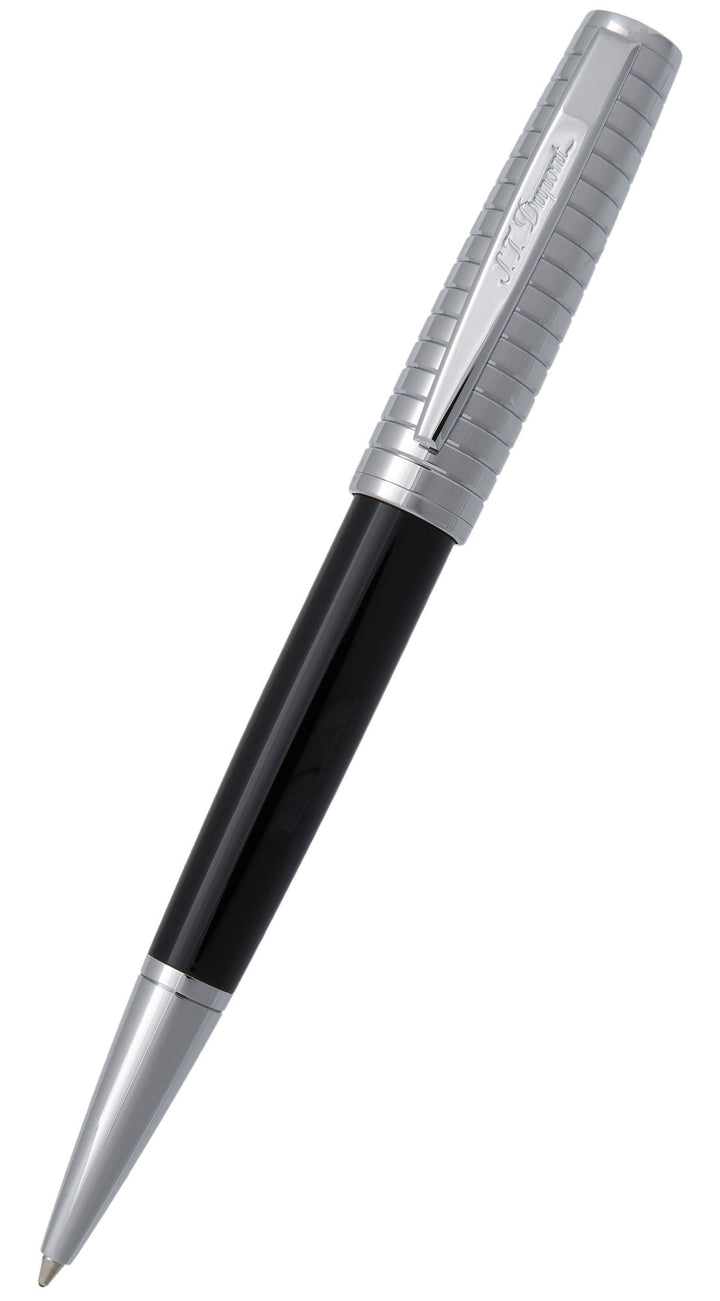 S.T. Dupont ST Michel Black Lacquer Chrome Ballpoint Pen - KSGILLS.com | The Writing Instruments Expert