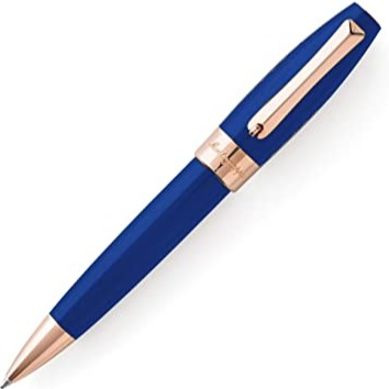 Montegrappa Fortuna Ballpoint Pen - Blue Rose Gold Trim - KSGILLS.com | The Writing Instruments Expert