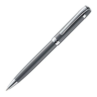 Pierre Cardin Dino Ballpoint Pen - Grey Chrome Trim (with LASER Engraving) - KSGILLS.com | The Writing Instruments Expert