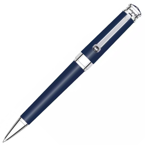 Montegrappa Parola Navy Blue Chrome Trim Ballpoint Pen - KSGILLS.com | The Writing Instruments Expert
