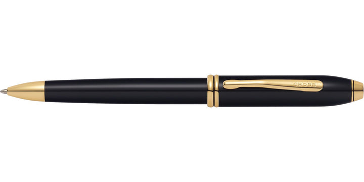 Cross Townsend Ballpoint Pen - Black Lacquer Gold Trim - KSGILLS.com | The Writing Instruments Expert
