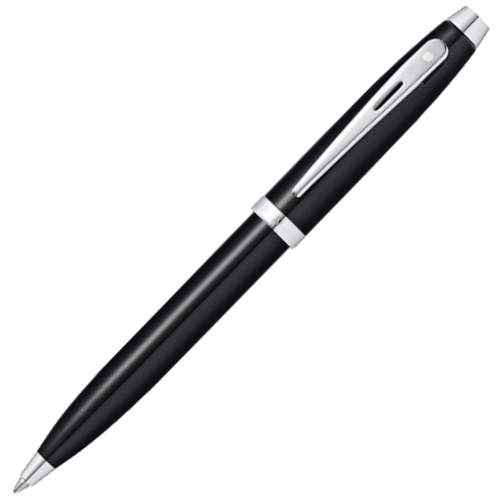 Sheaffer 100 Ballpoint Pen - Glossy Black Lacquer Chrome Trim - KSGILLS.com | The Writing Instruments Expert