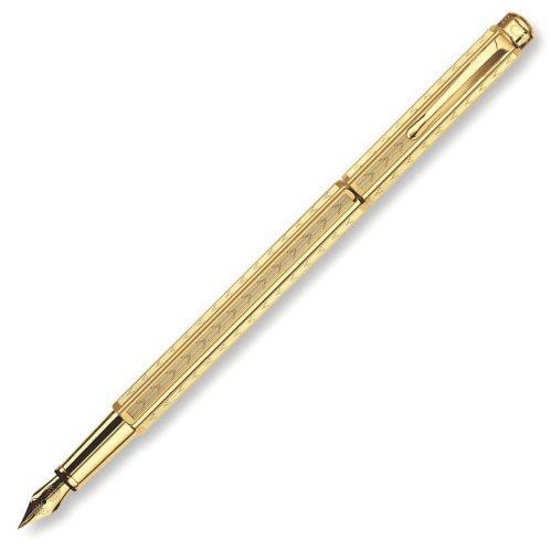 Caran d'Ache Ecridor Fountain Pen - Gilded Gold Chevron - KSGILLS.com | The Writing Instruments Expert