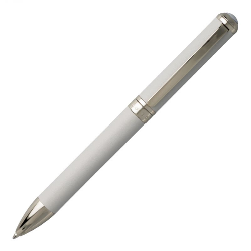 Hugo Boss Verse Shell Grey Gold Trim Ballpoint Pen - KSGILLS.com | The Writing Instruments Expert