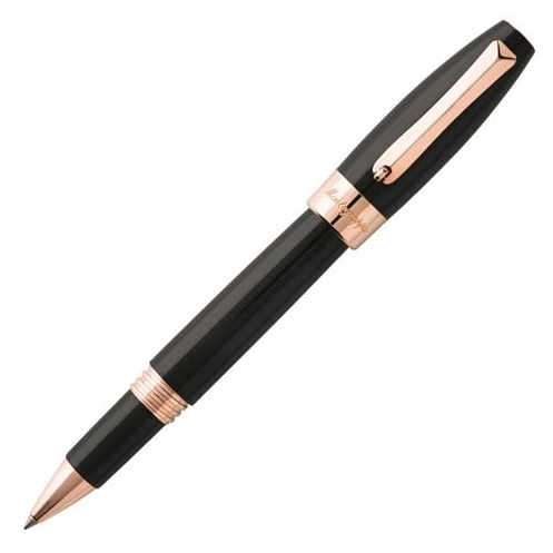 Montegrappa Fortuna Rollerball Pen - Black Rose Gold Trim - KSGILLS.com | The Writing Instruments Expert