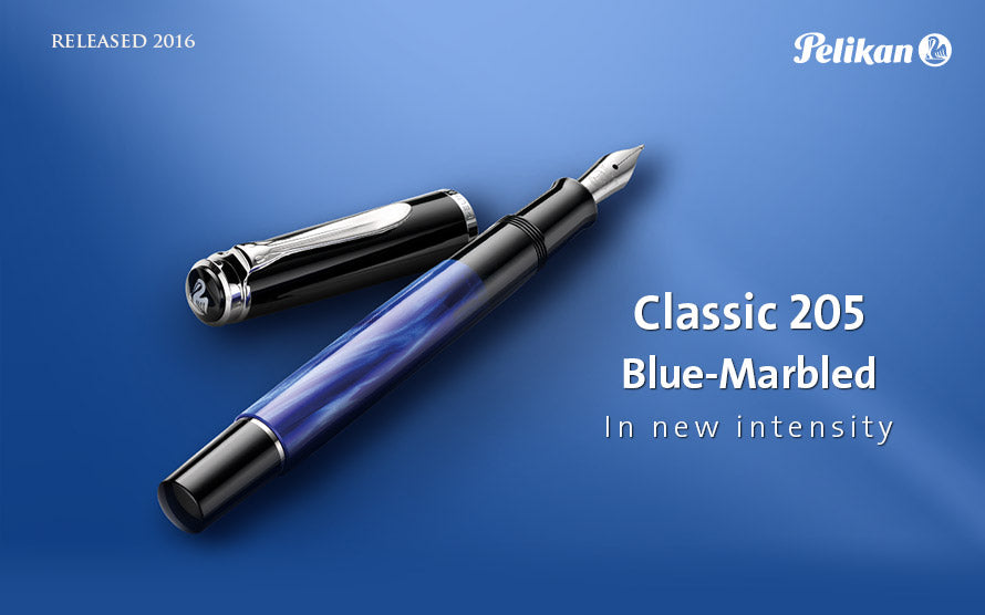 Pelikan Classic M205 Blue Marbled Fountain Pen - KSGILLS.com | The Writing Instruments Expert