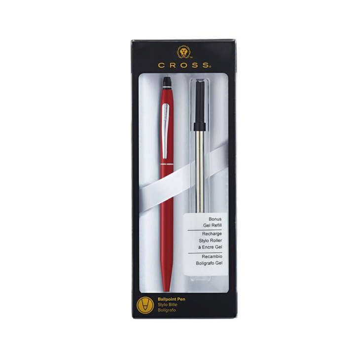 Cross Click Metallic Red Ballpoint Pen and FREE Gel Refill (Capless Rollerball) - KSGILLS.com | The Writing Instruments Expert