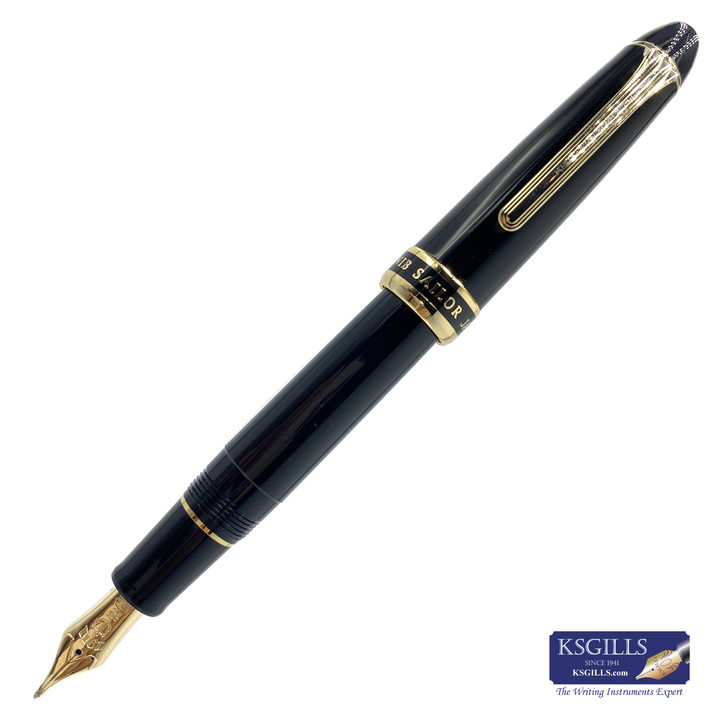 Sailor 1911L Fountain Pen Special Nib - Naginata Cross Music Black Gold Trim - KSGILLS.com | The Writing Instruments Expert