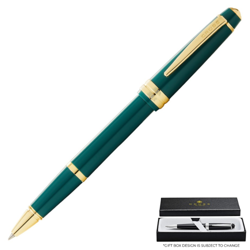 Cross Bailey Light Rollerball Pen - Green Gold Trim Glossy Polished Resin - KSGILLS.com | The Writing Instruments Expert