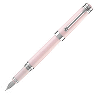 Montegrappa Parola Pink Chrome Trim Fountain Pen - KSGILLS.com | The Writing Instruments Expert