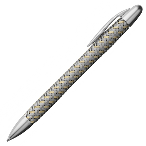 Porsche Design TecFlex P'3110 Steel Gold Ballpoint Pen - KSGILLS.com | The Writing Instruments Expert