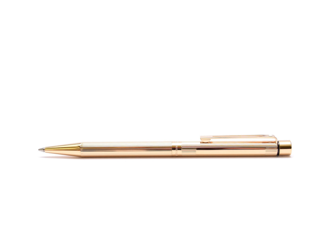 Sheaffer Targa Slimline Ballpoint Pen - Fluted Gold Stripes Gold Trim (USA Classic Edition) - KSGILLS.com | The Writing Instruments Expert
