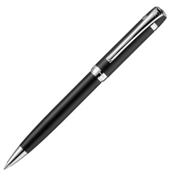 Pierre Cardin Dino Ballpoint Pen - Black Chrome Trim (with LASER Engraving) - KSGILLS.com | The Writing Instruments Expert
