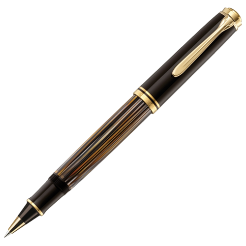 Pelikan Souveran R800 Rollerball Pen - Black Tortoise Gold Trim - KSGILLS.com | The Writing Instruments Expert