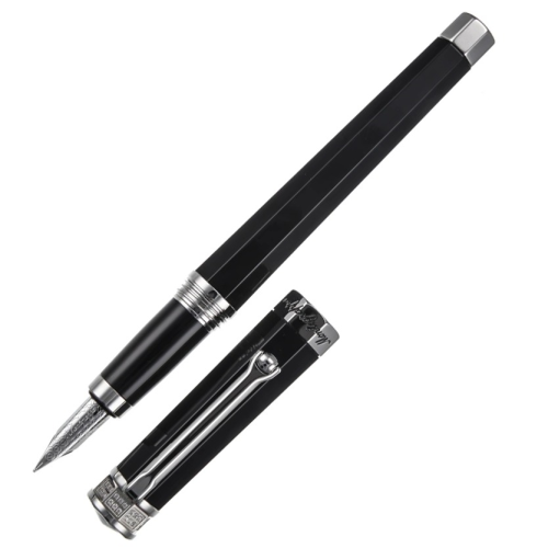 Montegrappa NeuroUno Crystal Fountain Pen - Black Chrome Trim - KSGILLS.com | The Writing Instruments Expert
