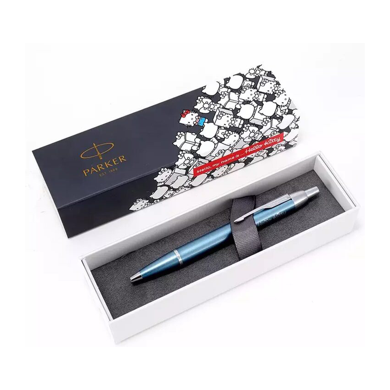 Parker IM Ballpoint Pen (Hello Kitty) - Pastel Blue Chrome Trim (Special Edition) - Refill Black Medium (M) - KSGILLS.com | The Writing Instruments Expert