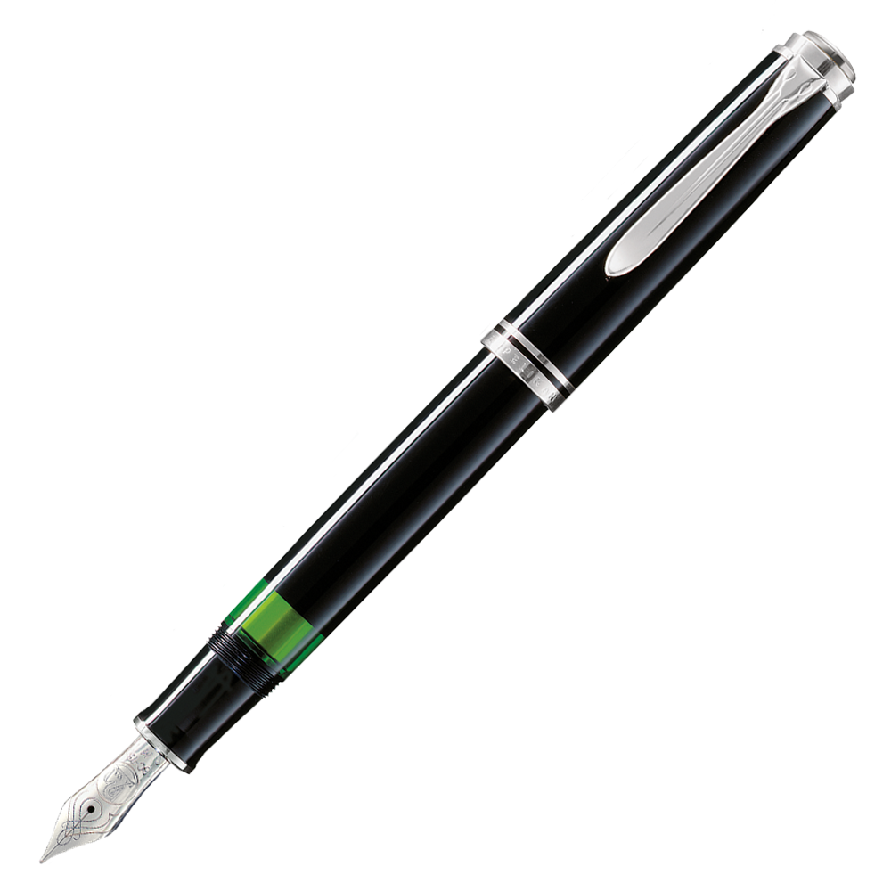 Pelikan Souveran M805 Black Silver Trim Fountain Pen - KSGILLS.com | The Writing Instruments Expert