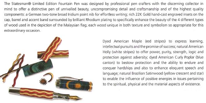 Statesman Malaysia Merdeka Pen (The Independence) Fountain Pen - B - KSGILLS.com | The Writing Instruments Expert