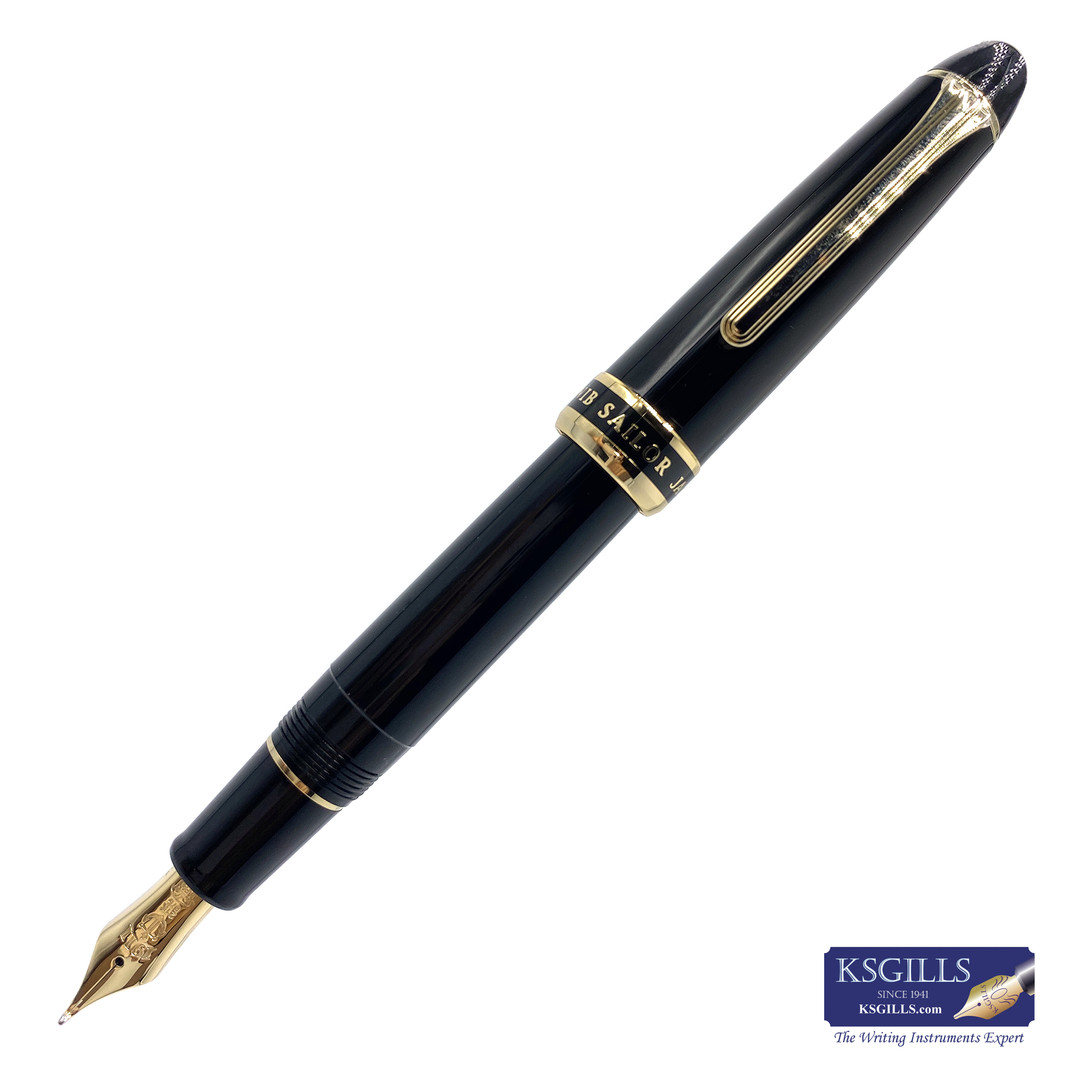 Sailor 1911L Fountain Pen Special Nib - Naginata Fude de Mannen Black Gold Trim - KSGILLS.com | The Writing Instruments Expert