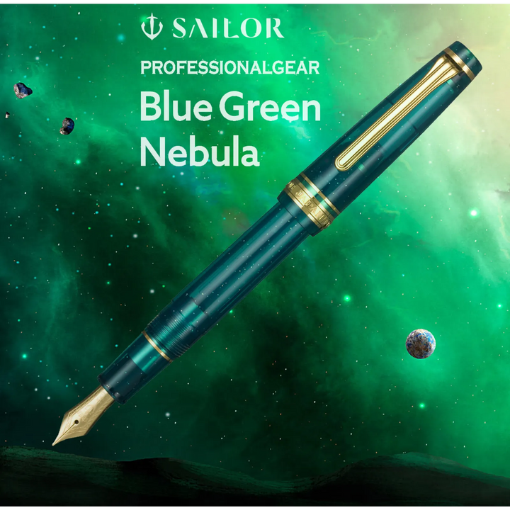 Sailor Pro Gear Slim Blue Green Nebula Gold Trim Fountain Pen - KSGILLS.com | The Writing Instruments Expert