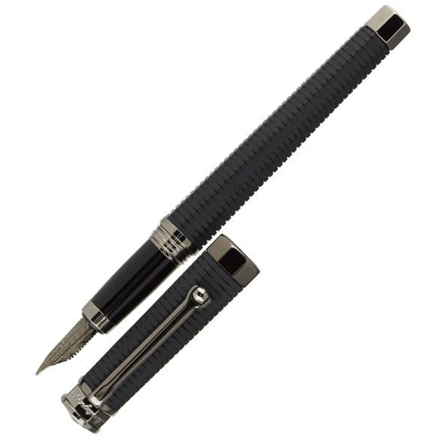 Montegrappa NeuroUno Linea Black Fountain Pen - KSGILLS.com | The Writing Instruments Expert