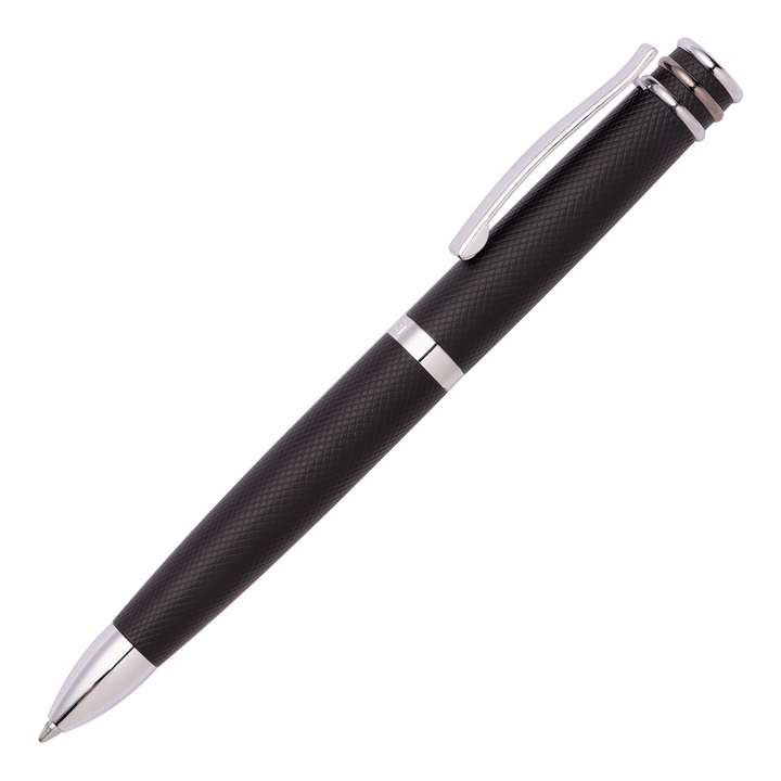 Cerruti 1881 Austin Diamond Ballpoint Pen - Black Chrome Trim - KSGILLS.com | The Writing Instruments Expert