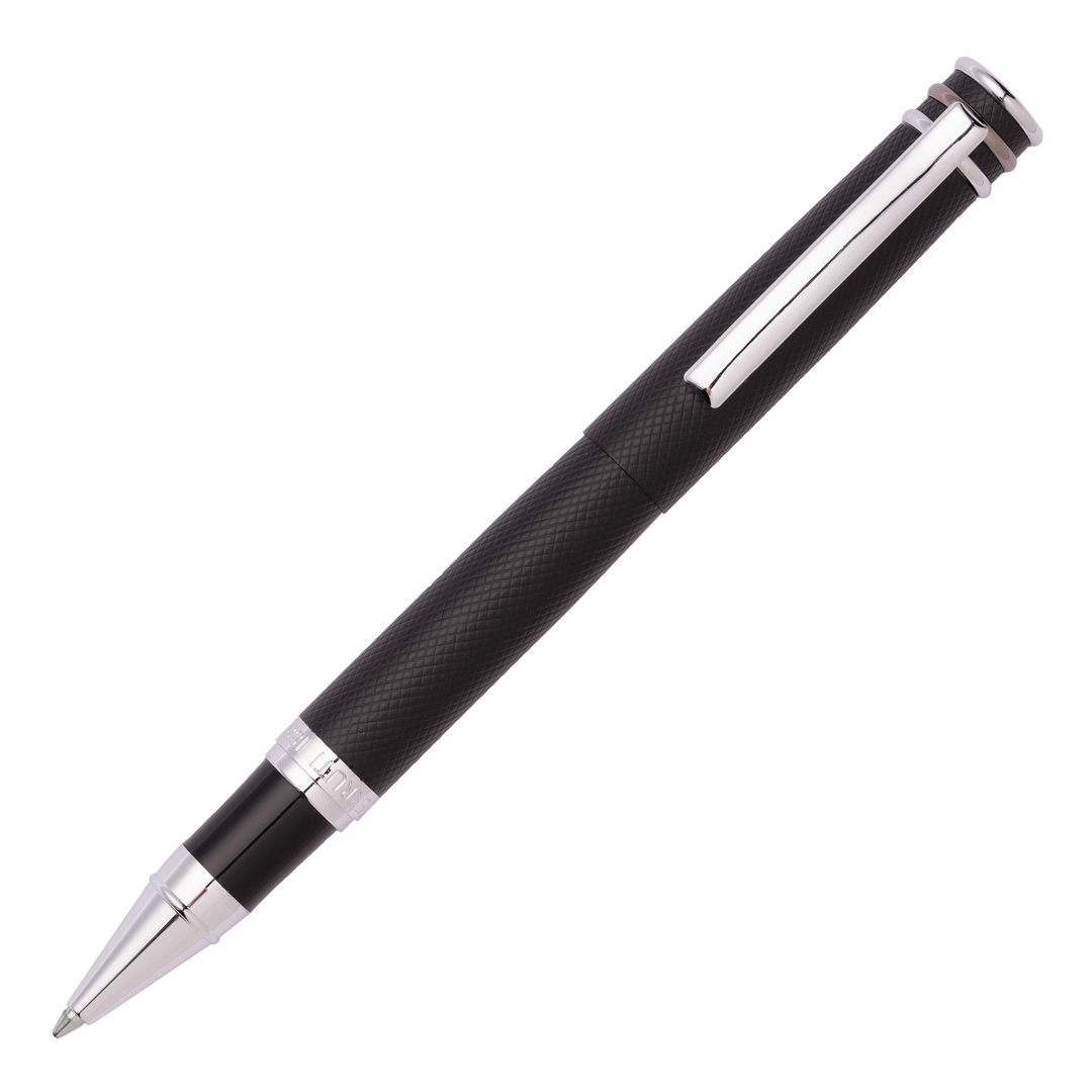 Cerruti 1881 Austin Diamond Rollerball Pen - Black Chrome Trim - KSGILLS.com | The Writing Instruments Expert