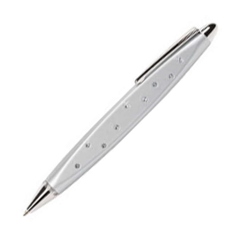 Online Crystal Style Ballpoint Pen - Silver (with SWAROVSKI) - KSGILLS.com | The Writing Instruments Expert
