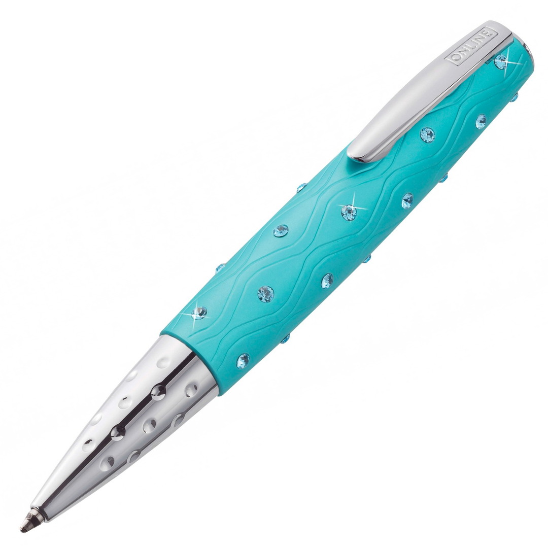 Online Crystal Ballpoint Pen - Teal (with SWAROVSKI) - KSGILLS.com | The Writing Instruments Expert