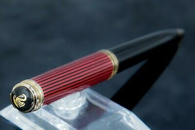 Pelikan Souveran K800 Black Red Gold Trim Ballpoint Pen - KSGILLS.com | The Writing Instruments Expert