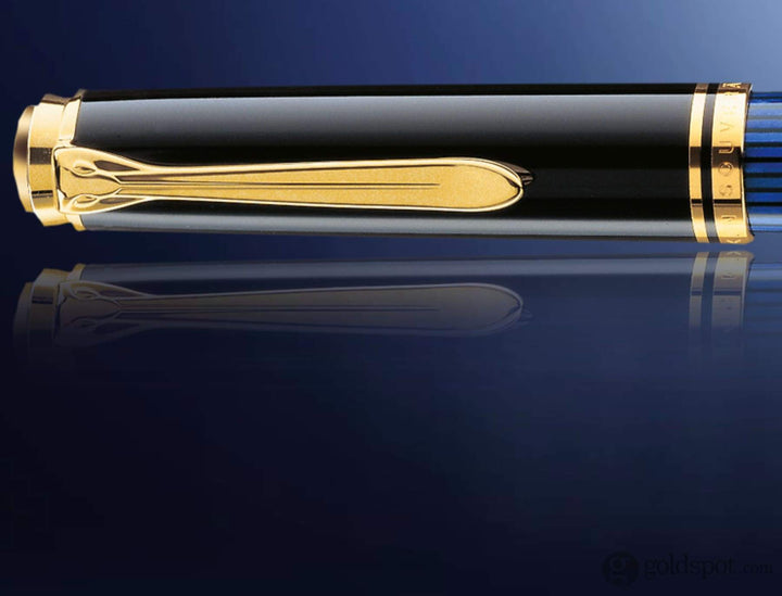 Pelikan Souveran R800 Rollerball Pen - Black Blue Gold Trim - KSGILLS.com | The Writing Instruments Expert