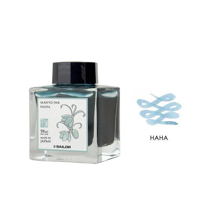 Sailor Ink Bottle 50ml Manyo Fountain Pen - Haha (Glacier Blue) - KSGILLS.com | The Writing Instruments Expert