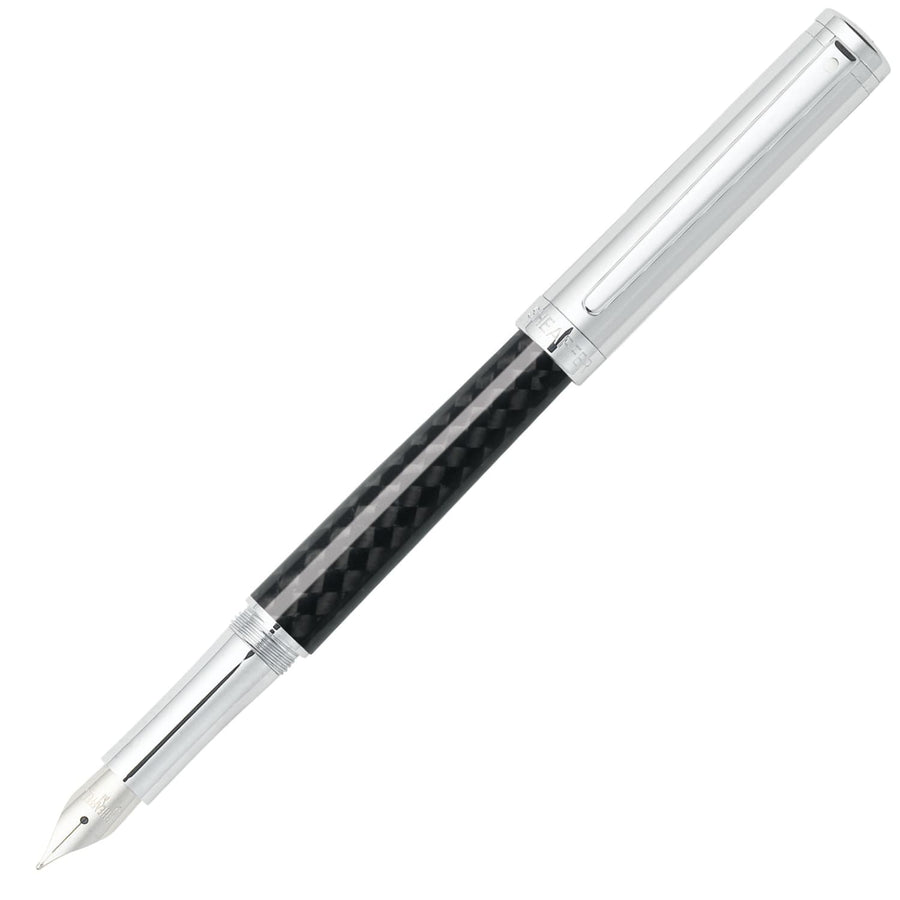 Sheaffer Intensity Fountain Pen - Black Carbon Fibre Chrome Cap Chrome Trim - KSGILLS.com | The Writing Instruments Expert